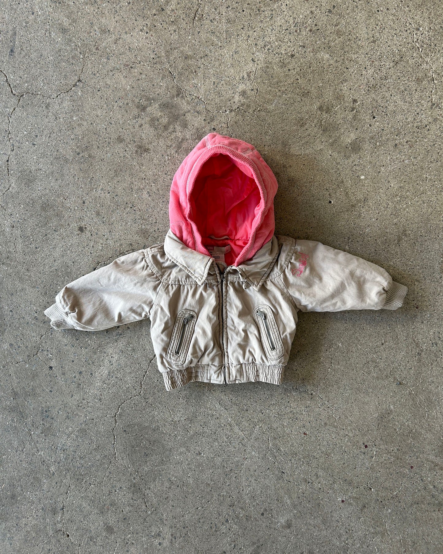 diesel pink hooded jacket