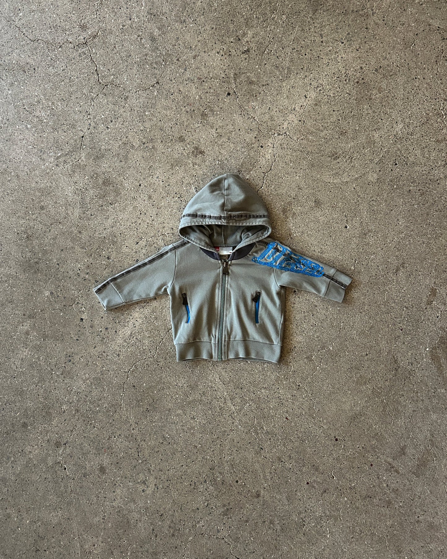 diesel embroidered zip sweater